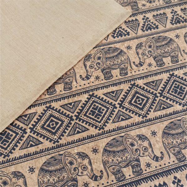 Elephants – Cork Fabric