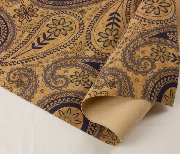 Paisley Blue – Cork Fabric 7cm x 140cm