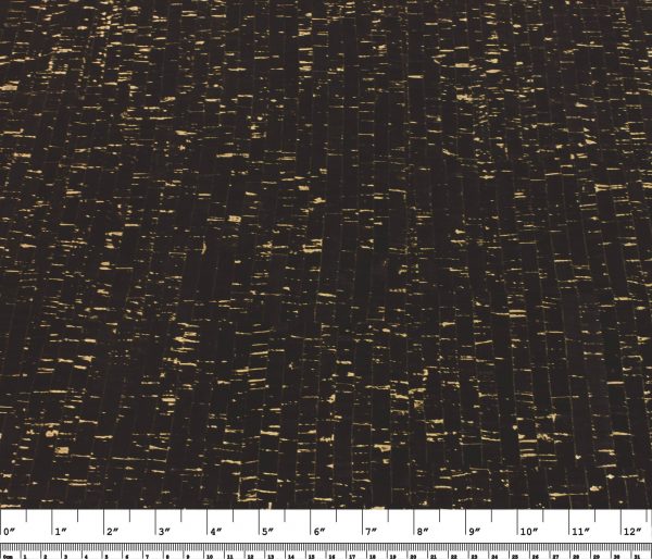Black with Gold – Cork Fabric 35cm x 140cm