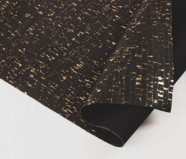 Black with Gold – Cork Fabric