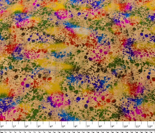 Rainbow Splatter – Cork Fabric 44cm x 60cm