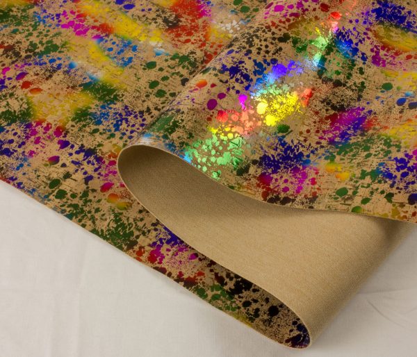 Rainbow Splatter – Cork Fabric 44cm x 60cm