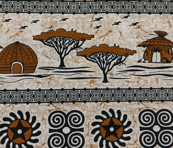 African Wax Print Fabric – Village Landscape