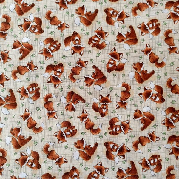 Tossed Foxes on Taupe – Timeless Treasures