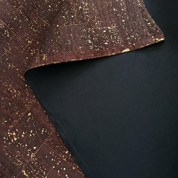 Brown with Gold – Cork Fabric