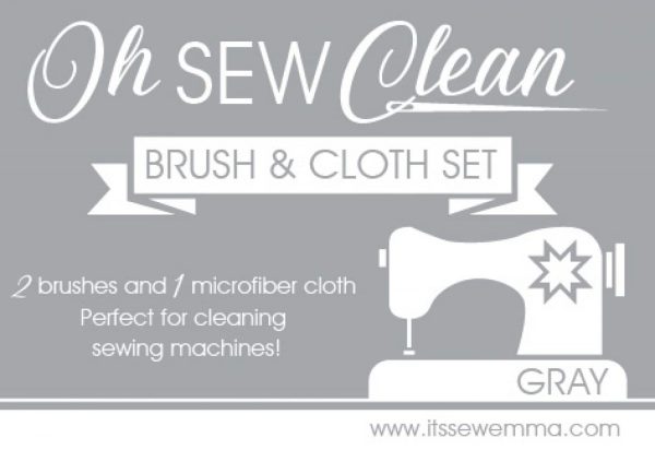 Oh Sew Clean Brush and Cloth Set – Grey