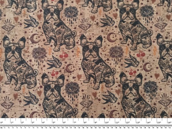 French Bulldog – Cork Fabric 30cm x 62cm