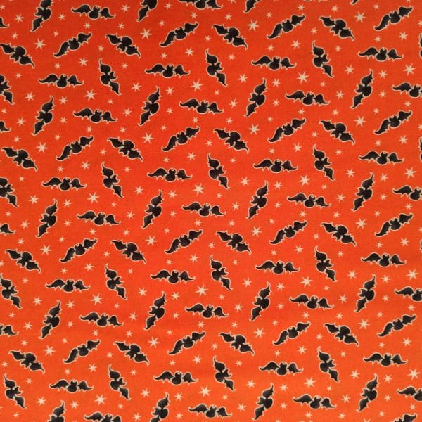Orange Tossed Bats Glow in the Dark Fabric