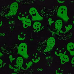 Multi Packed Faces Glow in the Dark Fabric