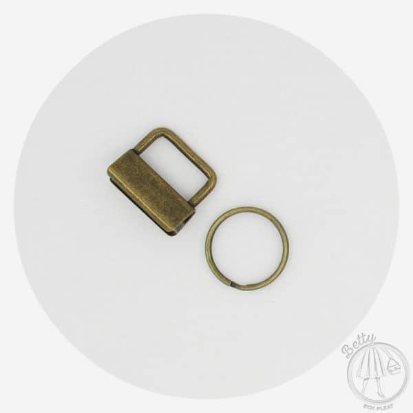 25mm (1in) Key Fob Clasp – Antique Brass – 5 Pack