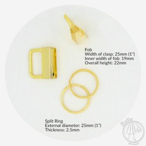 25mm (1in) Key Fob Clasp – Gold – 5 Pack