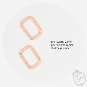 25mm (1in) Rectangle Ring – Rose Gold – 10 Pack