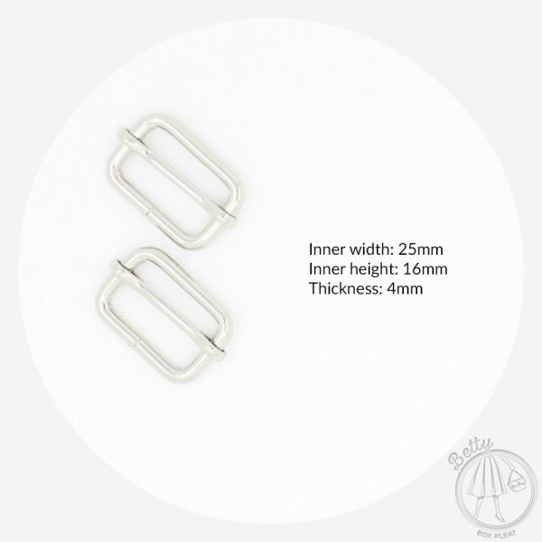 25mm (1in) Slide – Silver – 2 Pack