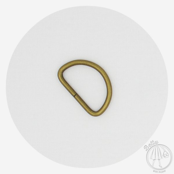 32mm (1 1/4in) D Ring – Antique Brass – 2 Pack