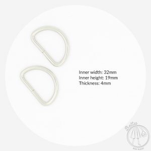 32mm (1 1/4in) D Ring – Silver – 10 Pack