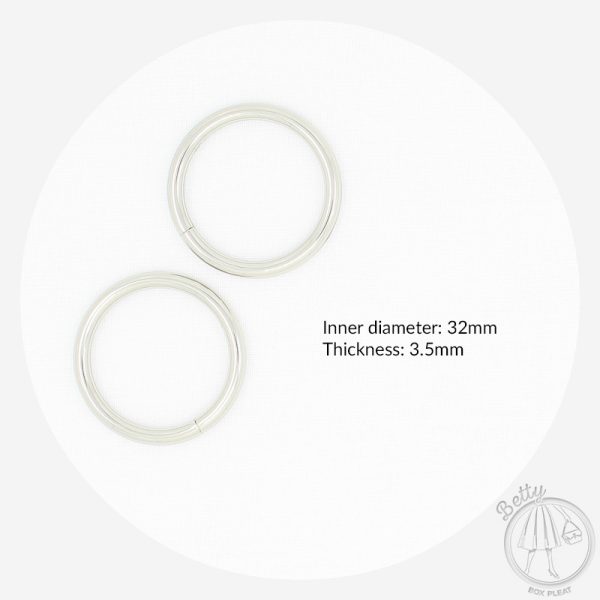 32mm (1 1/4in) O Ring – Silver – 10 Pack