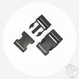 32mm (1 1/4in) Plastic Side Release Clips – Black – 10 Pack