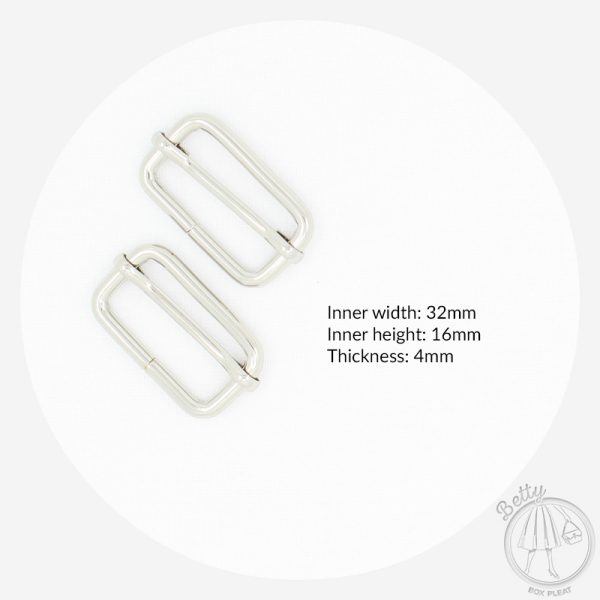 32mm (1 1/4in) Slide – Silver – 2 Pack