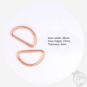 38mm (1 1/2in) D-Ring – Rose Gold – 2 Pack