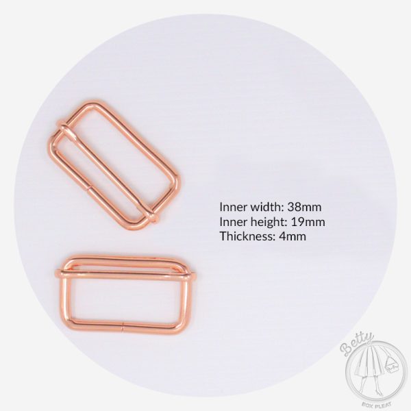 38mm (1 1/2in) Wire Slide – Rose Gold – 2 Pack