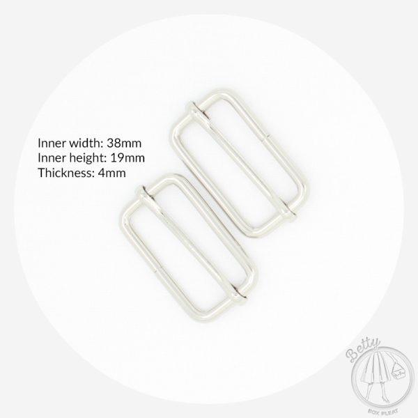 38mm (1 1/2in) Wire Slide – Silver – 10 Pack