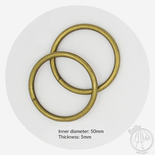 50mm (2in) O Ring – Antique Brass – 10 Pack