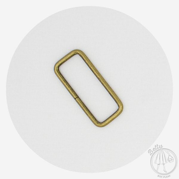 50mm (2in) Rectangle Ring – Antique Brass – 2 Pack