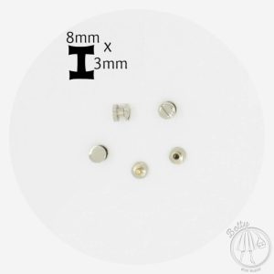 8mm x 3mm Chicago Screws – Silver – 4 Pack