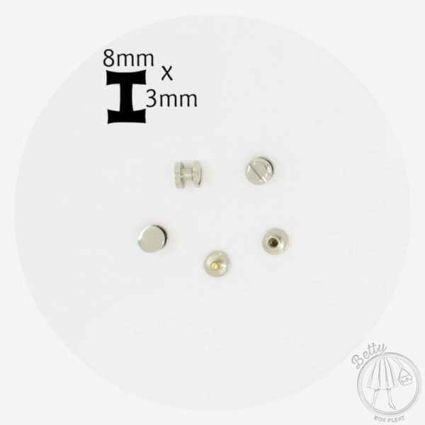 8mm x 3mm Chicago Screws – Silver – 4 Pack