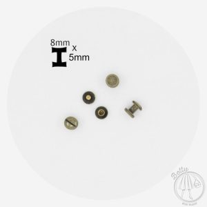 8mm x 5mm Chicago Screws – Antique Brass – 4 Pack