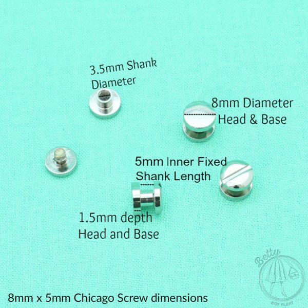 8mm x 5mm Chicago Screws – Silver – 10 Pack