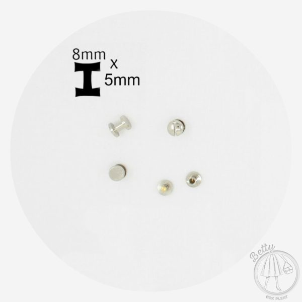 8mm x 5mm Chicago Screws – Silver – 4 Pack