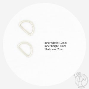 12mm (1/2in) D Ring – Silver – 2 Pack