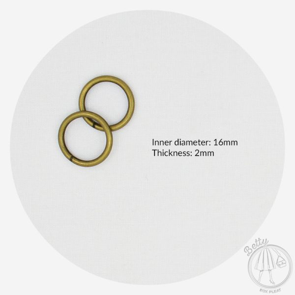 16mm (5/8in) O Ring – Antique Brass – 2 Pack