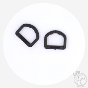 20mm (3/4in) Plastic D ring – Black – 10 Pack