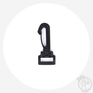20mm (3/4in) Plastic Swivel Hook – Black – 2 Pack