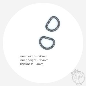 20mm (3/4in) D Ring – Gunmetal – 10 Pack