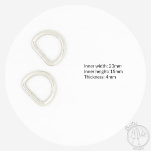 20mm (3/4in) D Ring – Silver – 10 Pack