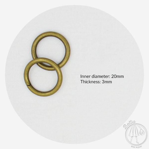 20mm (3/4in) O Ring – Antique Brass – 10 Pack