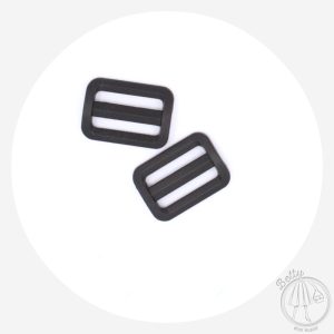25mm (1in) Plastic Slide – Black – 2 Pack