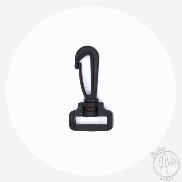 25mm (1in) Plastic Swivel Hook – Black – 10 Pack