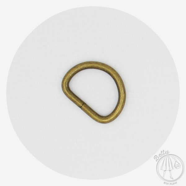 25mm (1in) D Ring – Antique Brass – 2 Pack