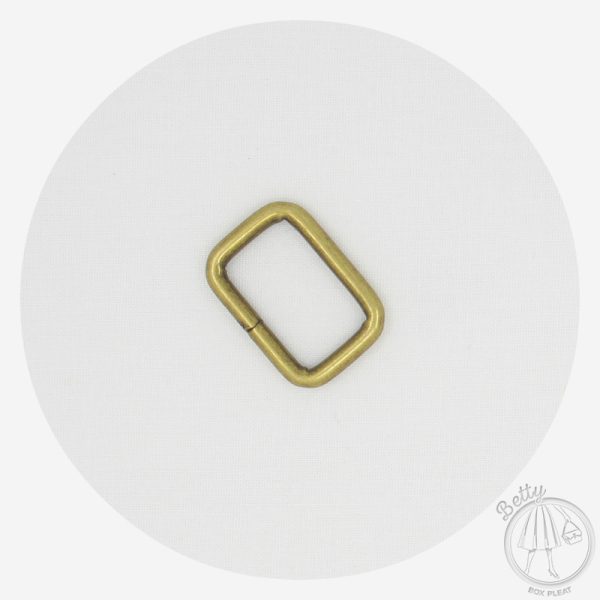 25mm (1in) Rectangle Ring – Antique Brass – 2 Pack