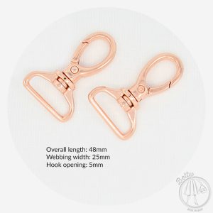 25mm (1in) Swivel Hook – Rose Gold – 2 Pack