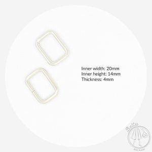 20mm (3/4in) Rectangle Ring – Silver – 2 Pack