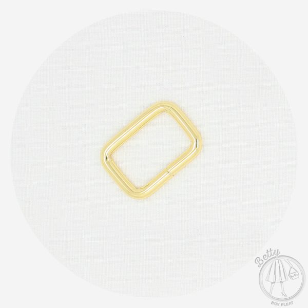 25mm (1in) Rectangle Ring – Gold – 10 Pack