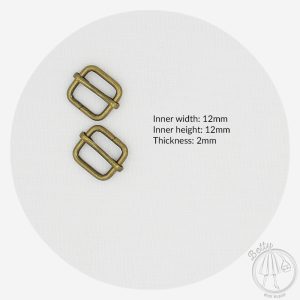 12mm (1/2in) Slide – Antique Brass – 10 Pack