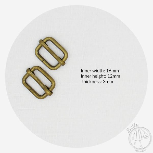 16mm (5/8in) Slide – Antique Brass – 2 Pack