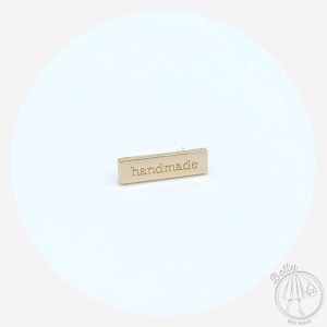 Handmade – Rectangle Label – Gold – 1 Pack