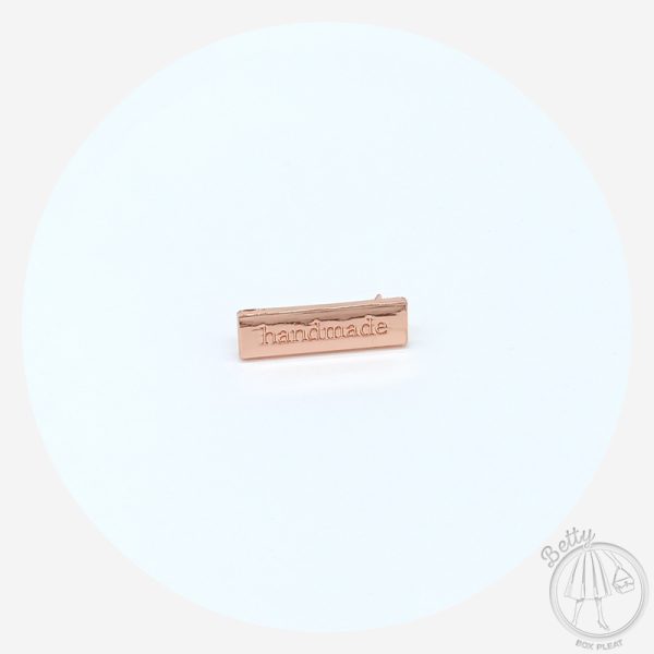 Handmade – Rectangle Label – Rose Gold – 5 Pack